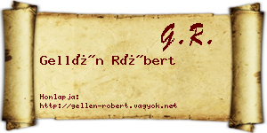 Gellén Róbert névjegykártya